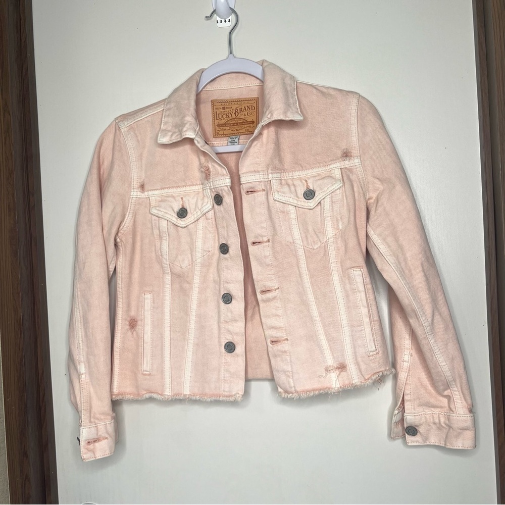 Lucky Brand Pink Jean Jacket Cropped Denim XS